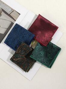 1pc Men's Paisley Pattern Handkerchief Necktie, Fashionable Accessory For Daily, Holiday, Travel, Work Outfit