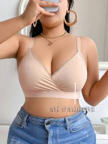 Plus Size Wireless & Pad-Free Women Bra, 1pc