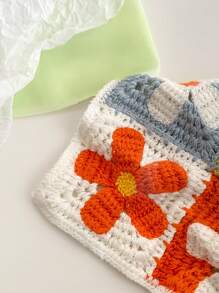 1 Stück Damen Sommer Strandschal, Boho-Stil gestrickter dreieckiger Kopfwickel, handgefertigter gehäkelter Stirnband, ländlicher Stil Kopfwickel Bandana Haartuch