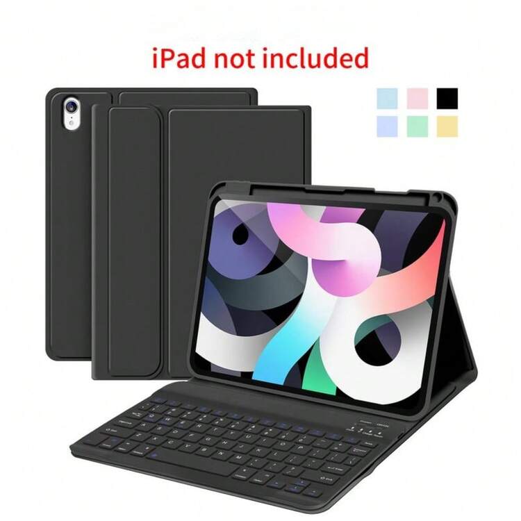 STWMOOCE Detachable IPad Wireless Keyboard Leather Case With Tablet Magnetic  Pencil Holder And Stand, Compatible With 10.2-Inch IPad 7/8/9th,IPad 10th,10.9-Inch IPad Air4/5th,11 IPad Air(M2/M3),11-Inch IPad Pro1/2/3/4th Gen Bluetooth Keyboard Cover - 黑色 - 查看 1