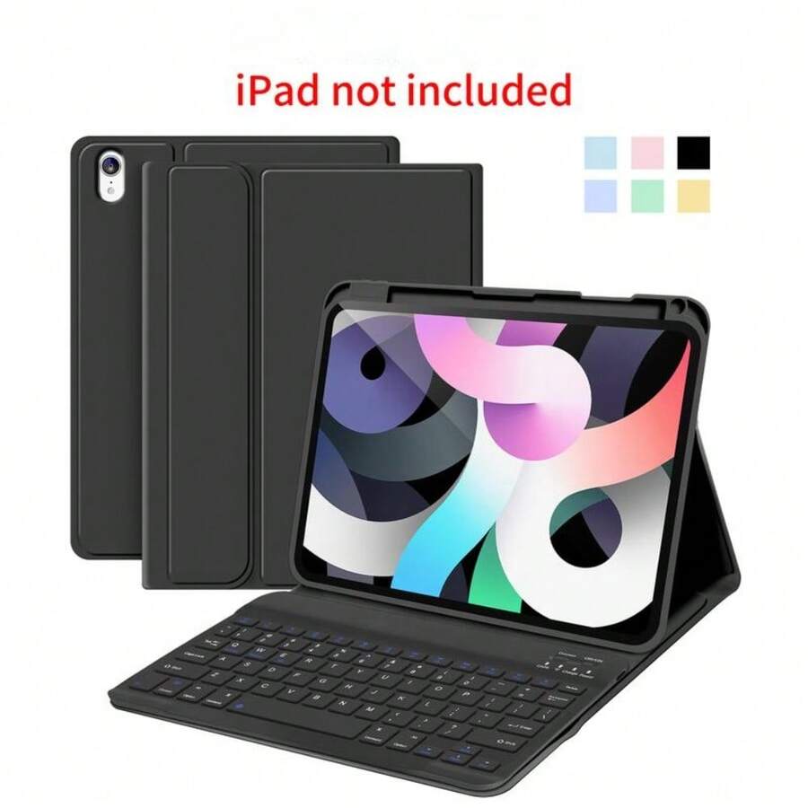 STWMOOCE Detachable IPad Wireless Keyboard Leather Case With Tablet Magnetic Pencil Holder And Stand, Compatible With 10.2-Inch IPad 7/8/9th,IPad 10th,10.9-Inch IPad Air4/5th,11 IPad Air(M2/M3),11-Inch IPad Pro1/2/3/4th Gen Bluetooth Keyboard Cover - Black - View 1