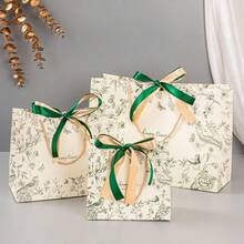 1/5 件新设计礼品袋，复古欧式蝴蝶结手提袋，派对节日礼品包装纸手提袋 - 彩色 - 查看 3