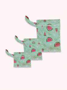 3-Pack High Quality Diaper Bags With Smooth Zipper Pockets - Waterproof, Reusable, Multi-Size - Multicolor - View 9