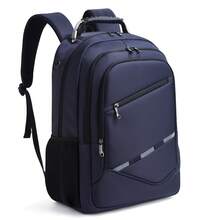 Men's And Women's Business Commuter Travel Backpack, Multi-Functional USB Interface Rechargeable Large Capacity Laptop Bag - Blue - View 2