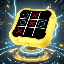 Appareil de jeu 4 en 1 Tic Tac Toe portable, jouet de voyage, jouet à doigts éducatif, convenant aux enfants, aux adolescents et aux adultes, parfait pour les réunions familiales et les rencontres entre amis (piles 3AAA non incluses)