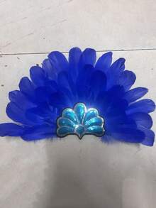1 chiếc băng đô lông vũ đính kim sa dành cho nữ, thích hợp cho đám cưới, dạ hội hóa trang, cosplay, phụ kiện trang phục lễ hội màu cam. - A - Xem 8