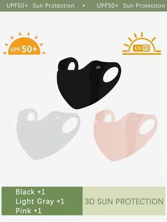 1 件装女士防晒面膜，优质冰丝透气防紫外线，简约设计，适合日常佩戴