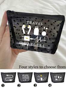 Mesh Bag, Large Capacity Transparent Mesh Cosmetic Storage Bag, Multi-Functional Travel Portable Bag - متعدد الألوان - مشاهدة 1