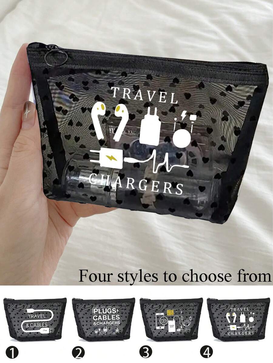 Mesh Bag, Large Capacity Transparent Mesh Cosmetic Storage Bag, Multi-Functional Travel Portable Bag - متعدد الألوان - مشاهدة 1