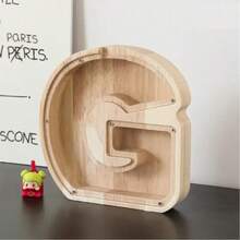 1pc Creative Wooden Alphabet Letter Coin Bank - 26 A-Z Coin Piggy Bank, Penny Saver, Acrylic Transparent Design Decor, Suitable For Birthday Gift, Home Decor, Halloween, Christmas, Thanksgiving, Easter Gifts, Back To School - Multicolor - View 26