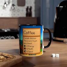 Stardew Valley-Inspired 11 Oz Ceramic Mug – Retro Pixel Game Design Coffee Cup – Energy & Health Boosting Gamer Beverage Holder – Unique Gift For Friends & Family, Suitable For Ages 14+ - màu xanh lá - Xem 5