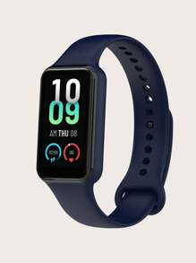 1pc Solid Color Casual Style Snap-On Silicone Smart Watch Band Strap, Suitable For Amazfit Band 7, Suitable For All-Day Wear