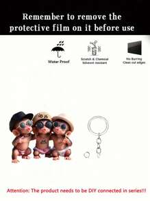 3 Stück Hip-Hop Affe, 2D Acryl Anhänger, sehr cooles Design, kann als multifunktionaler Schlüsselanhänger, Dekorationszubehör, Innenraum-Hängedekoration und DIY Rucksack-Anhänger verwendet werden, perfekt, ohne Batterie erforderlich [Das Produkt muss manuell installiert werden.] Halloween Zubehör Lehrertag Weihnachtsgeschenkideen Taschenzubehör Ausweishalter Autozubehör Taschenanhänger