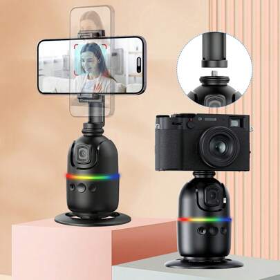 AXNEN Auto Face Tracking Phone Tripod Holder, With 72" Tall Selfie Stick Tripod Quadripod, Double Fill Lights, 360° Rotation Body Phone Track Camera Mount For Content Creation Kit For Selfie Vlogging, Streaming, Live, And Video Calls