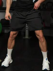男士夏季运动短裤，带拉链口袋和抽绳腰带，适合网球和健身房，运动短裤