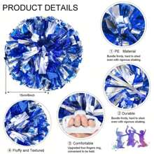 2 piezas Porristas sosteniendo bolas con pompones y cintas, props para espectáculos de danza, props para juegos de danza cuadrada, para fútbol, baloncesto, fútbol y actuaciones deportivas, deportes de equipo, danza y animación