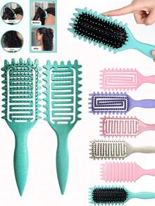 2025 卷发梳，顺发梳 - 通风造型梳，适合卷发，防毛躁，干湿两用，女士适用 - Candybrush