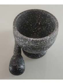 طقم مفرمة ثوم ومطحنة بهارات يدوية من البولي بروبلين مع هاون ومدقة - مثالي لطحن الأعشاب والبهارات، رائع للطبخ المنزلي والمطاعم، مفرمة ثوم