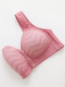 6 Peças Sutiãs de Lingerie Sem Fio com Estampa Floral, Sutiãs de Lingerie Confortáveis com Fechamento Frontal para Mulheres
