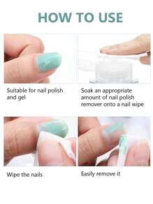 ART LALIC 300 Piezas/1 Rollo de Almohadillas de algodón profesionales sin pelusa para quitar esmalte de uñas de gel, limpiador de uñas para uso diario en salones de uñas para mujeres y niñas, Blanco 5cm/Hoja