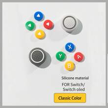 1 Set Soft Colorful Button Stickers + Joystick Cap Cover Set, Non-Slip, Compatible With Switch/Switch OLED Controller - Multicolor - View 7