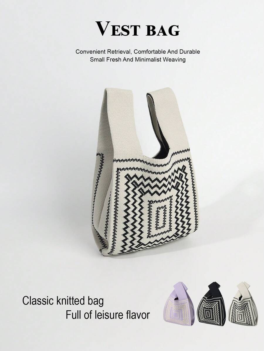 1 chiếc túi tote đan móc thoáng khí nhẹ có thể gấp lại, thích hợp để đựng điện thoại, mỹ phẩm, sách, thường ngày, thời trang, đi làm, mua sắm, chụp ảnh, ngoài trời, cắm trại, đi bộ đường dài, trở lại trường, du lịch, ngày lễ, mọi mùa, quà tặng của mẹ - trắng - Xem 1