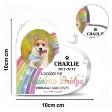 Targa commemorativa per animali domestici a forma di cuore in acrilico personalizzata, regalo ricordo personalizzabile con foto e testo, decorazione da scrivania per ricordo di cani e gatti, regali commemorativi per la perdita di un cane o di un gatto