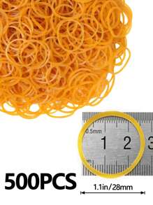 Strong Elasticity 500pcs Yellow Multi-Purpose Rubber Bands, Diameter 38mm Bubble Ring, Elastic Bands, Natural Rubber For Office, School & Home Use, Made Of Synthetic Rubber Back To School