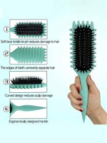 全新升级卷发定型刷，卷发刷采用特殊设计，卷发定型造型刷特别适合卷发，塑造和定型卷发，适合男女，以减少拉扯和卷发分离。由 Candybrush 设计