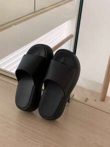 XIXITIAO 1 双 EVA 厚底塑料拖鞋，防滑软底云拖鞋，时尚多色简约厚底防滑休闲拖鞋，男女皆宜，适合所有季节居家、海滩、浴室使用