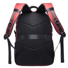 Neutral Stylish Travel Backpack, Modern Commuter Laptop Bag, Wear-Resistant Waterproof Large Capacity Multi-Pocket Student Backpack - Red - View 6