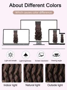 Clip In Hair Extensions, 20 Inch Long Wavy 4PCS Hair Extensions Natural Soft Synthetic Fiber High Temperature Heat Resistance Clip In Hairpieces For Women Weddings Party Daily Use