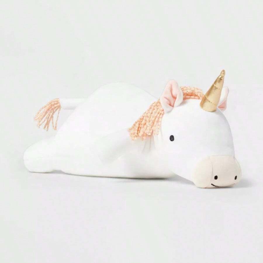 Almohada de peluche con peso con diseño de unicornio para niños, blanca - Pillowfort ™ - 1 - Ver 1