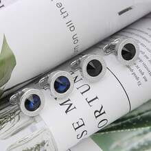 1 Par de gemelos elegantes y de moda, con estilo de negocios casual, de gran tamaño y con diseño geométrico de cristal, adecuados para que los usen el novio y los padrinos con trajes y camisas, excelente regalo para el Día del Padre y la temporada de bodas (sin caja de regalo) - Redondo - Ver 6