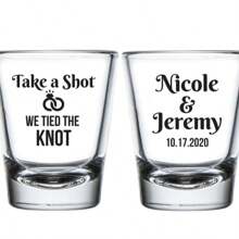 Personalized Shot Glass Favors, Wedding Shot Glasses, Custom Wedding Shot Glass, Personalized Wedding Shot Glass, Custom Wedding Favors (Fj)