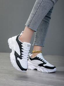 2025 New Women's Sports Shoes, Fashionable Women's Shoes, Lightweight And Breathable Shoes, Street Style Personalized Skateboard Shoes - Black and White - View 4