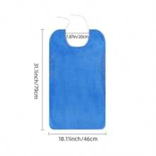 1 Soft And Comfortable Adult Dining Apron, Made Of Coral Fleece, Good Water Absorption, Unisex Bib, Double-Sided, Suitable For The Elderly And Adults To Use When Eating And Washing Their Faces