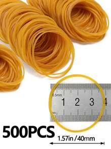 Strong Elasticity 500pcs Yellow Multi-Purpose Rubber Bands, Diameter 38mm Bubble Ring, Elastic Bands, Natural Rubber For Office, School & Home Use, Made Of Synthetic Rubber Back To School