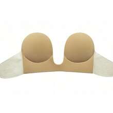 Women's Sticky Self Adhesive Invisible Strapless Reusable Silicone Push Up Backless Bra, Adhesive Bra Reusable Strapless Silicone Gathering Invisible Adhesive Bra Backless Dress - Multicolor - View 12