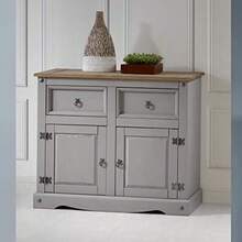 Deluxe Edition Grey Wax 2 Door Sideboard - Grey - View 4