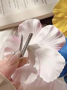 1-3 buc/set accesorii pentru agrafe de păr cu flori de hibiscus pentru întoarcerea la școală, ornament simplu și casual pentru plajă, agrafă de păr florală din rășină dulce, la modă, agrafă de păr pentru plajă, gheară de păr cu hibiscus alb, potrivită pentru naveta, vacanță, călătorie, decorarea ținutelor de plajă