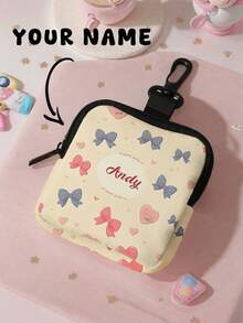 1pc Customizable Name Coin Purse/Pouch, Lightweight And Suitable As A Gift For Girls, Boys, Friends, Birthdays, Children's Day - Multicolor - View 3