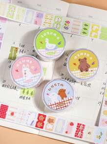 1 Roll Korean Ins Style Decorative Washi Tape, Grid Kingdom Series, Suitable For Gifts, Office, Home, Marking, Labels, Classroom, Entertainment Toys, Student Bullet Journal, Creative Vintage Decoration DIY Back To School