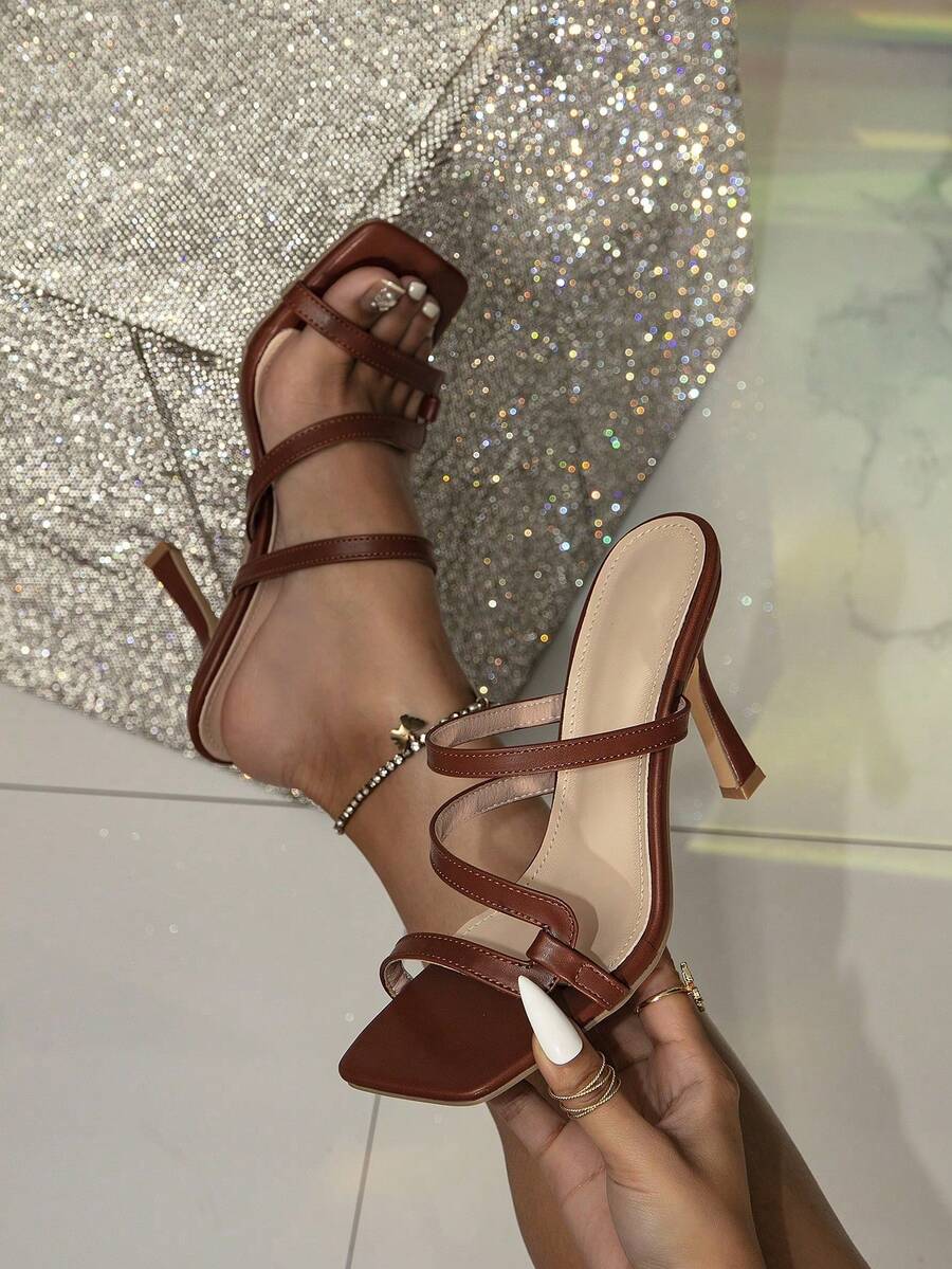 Women's Square Toe Mule Shoes, Brown Leather Sandals, Elegant Chocolate Mule Shoes, Brown High Heels, Square Toe Mule Slides, Coffee High Heels, Dark Brown Sandals, Orange Women's Shoes, Orange Sandals, White Mule Shoes, White Sandals, Women's Shoes, Black Mule Shoes, Square Toe Mule Shoes Suitable For Wide Feet, Oversized High Heels For Wide Feet, Sandals, Holiday Party High Heels, Vacation Sandals, Banquet High Heels,Spring Summer Outfits