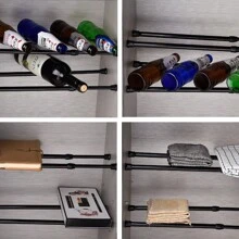 Barra de tensión antideslizante para refrigerador de caravana Ticify, barra estabilizadora ajustable, accesorio para refrigerador de caravana para asegurar bebidas y evitar derrames, apto para caravana, camión, también es un gran regalo para Año Nuevo, San Valentín, Pascua, Acción de Gracias, Día del Padre, Navidad