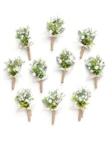 Artificial Flower Boutonniere For Men, Groom Groomsmen Wedding Decoration, Artificial Flower Arrangement For Weddings, Prom, Homecoming And Other Occasions, Wedding Bouquet Centerpiece, Party Table Decor, Home Decor, Party Favors, Room Decoration, Bachelorette Party Decor Summer Birthday Gifts Beach Back To School School Supplies