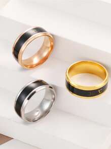 1 pieza Anillo de temperatura inteligente y elegante de acero inoxidable con cambio de color sensible a la temperatura, anillo de estado de ánimo dinámico, joya de regalo para Navidad y San Valentín para hombres y mujeres