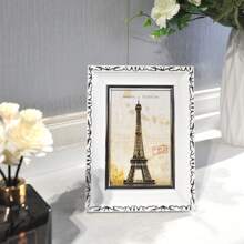 1pc Retro Style Picture Frames For Wall And Table,White Golden Silvery Dark Gray Rose Color,Suitable For 3.5x5in/4x6in/5x7in/6x8in/8x10in/A4 Photo Paper Exquisite Room Decor And Beautiful Wall Decor,Suitable For Various Indoor Scenes Such As Bedrooms, Offices, Restaurants, Corridors, Etc.,As A Gift For Mother's Day, Father's Day, Halloween, Christmas, New Year. Without Cardboard And Photo Paper