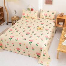 3pcs/Set Soft & Skin-Friendly Printed Bed Sheet Set, Modern Rectangular Fashionable Simple Luxury Duvet Cover & Pillow Case, Multiple Sizes Available, Suitable For Bedroom, All Seasons