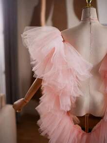 Șal transparent multicolor pentru mireasă, potrivit pentru gazdă, rochie de seară, spectacol, examen de artă, fotografie